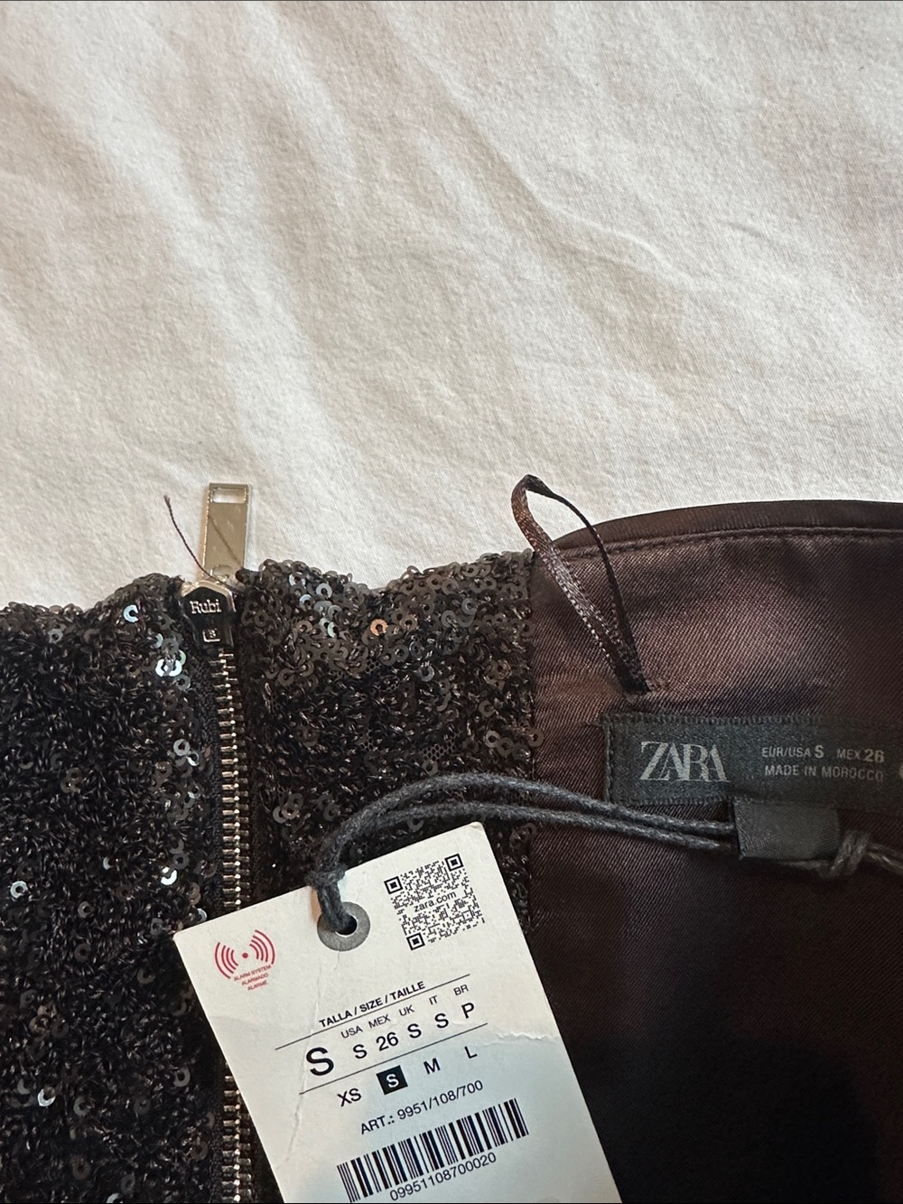 Zara Sequin Bustier Top Limited Edition ZW Collection Size S - Picture 9 of 9